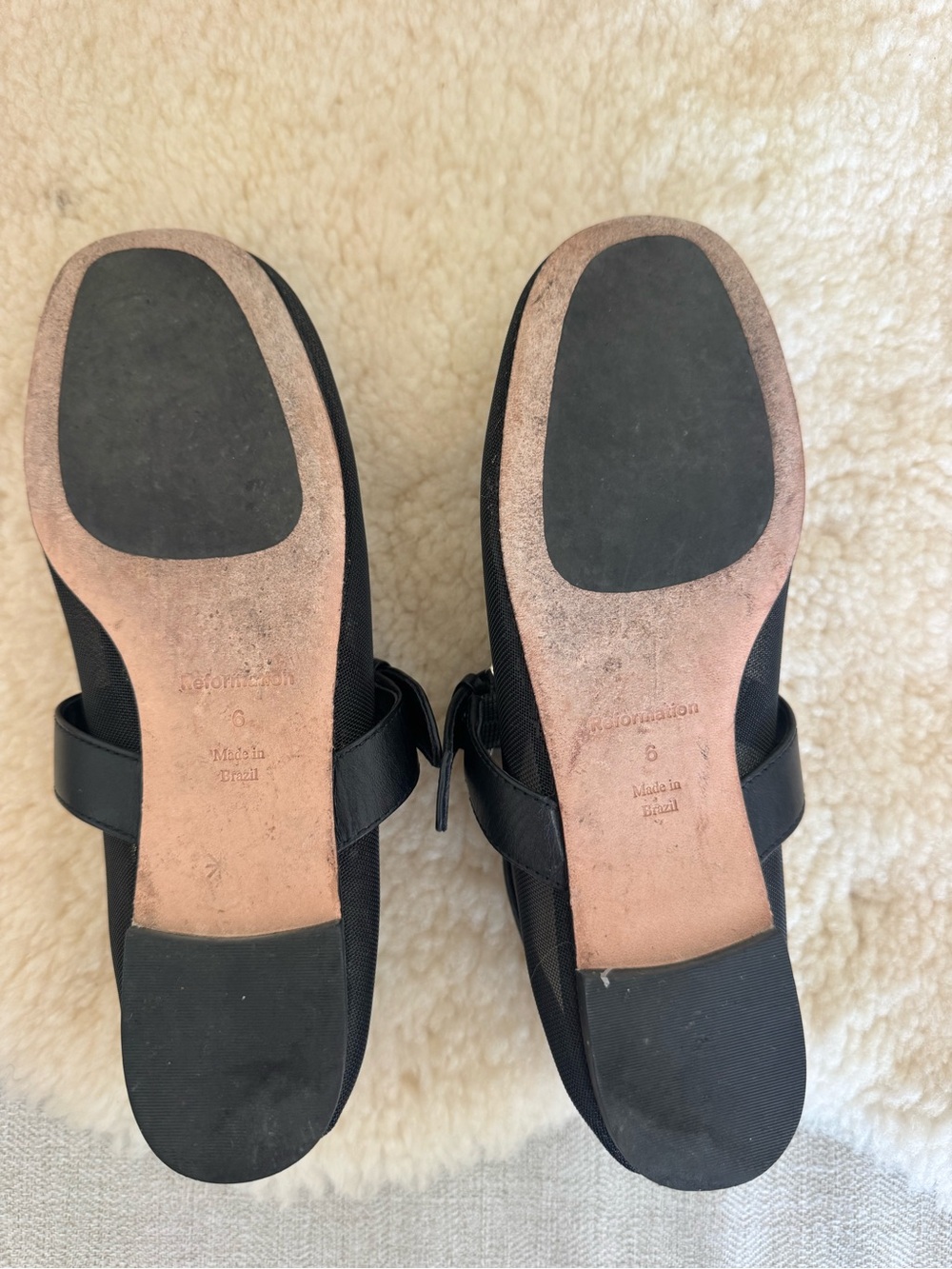 Reformation Bethany Ballet Flat. Mesh with Silver Buckle - Picture 4 of 4